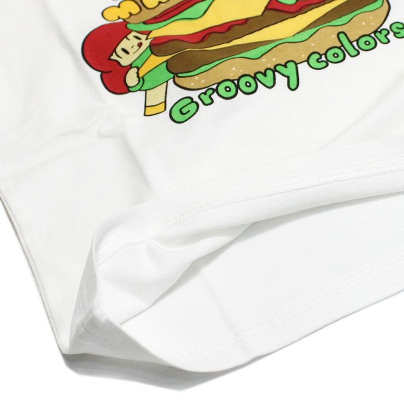 グルーヴィーカラーズ] テンジク マムアン BURGER BIG TEE 1W白｜子供