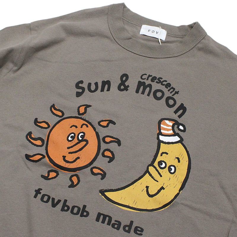 フォブ] 【FOVBOB】 sun＆moon L/S Tシャツ アッシュグレー(AG)｜子供