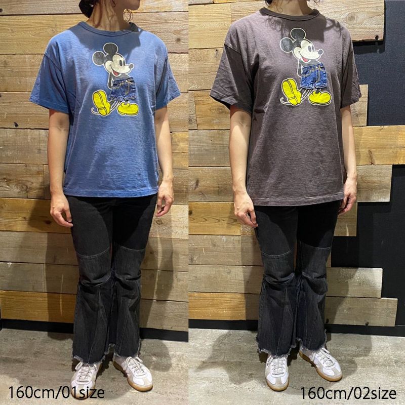 デニムダンガリー×ミッキー] ビンテージテンジク MICKEY TEE 3GRグレー